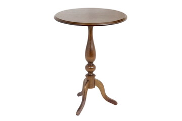 Wooden round brown table isolated