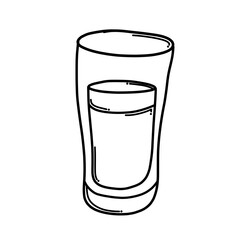 Glass of beer Doodle vector icon. Drawing sketch illustration hand drawn cartoon line eps10