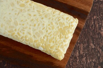 Sliced Tempeh on Wooden Board
