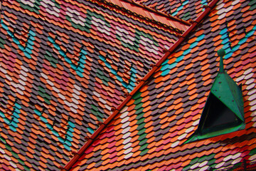 Roof detail of St Matthias catholic church in Budapest, Hungary.
