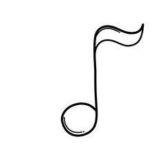 Music note Doodle vector icon. Drawing sketch illustration hand drawn cartoon line eps10