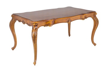 wooden brown table furniture isolated