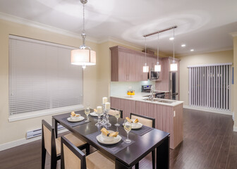 Modern dining room in luxury house.