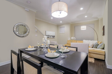 Modern dining room in luxury house.