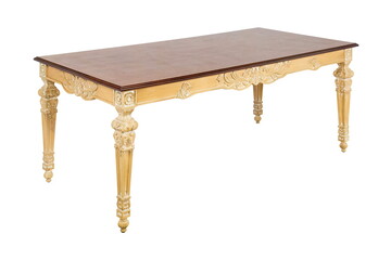 wooden brown table furniture isolated