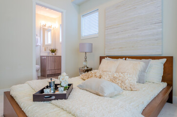 Beautiful and modern home and hotel bedroom interior design.