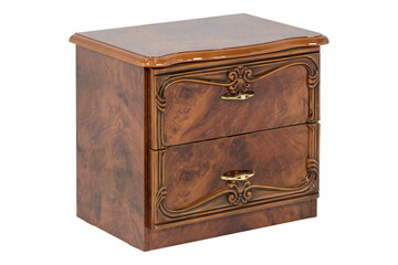 wooden brown furniture bollard in isolation
