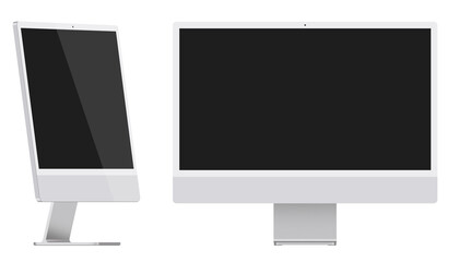  New Design of Computer display with empty screen isolated on white background - obrazy, fototapety, plakaty