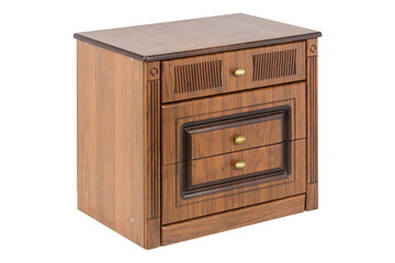 wooden brown furniture bollard in isolation