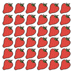 Strawberry berry. Graphic picture, color red. Repeating element, illustration, pattern, background design