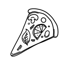 Pizza Doodle vector icon. Drawing sketch illustration hand drawn cartoon line eps10