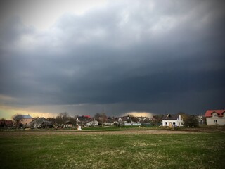 storm over the village