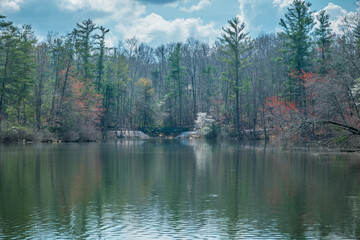 Fototapeta na wymiar Byrd lake in central Tennessee in springtime