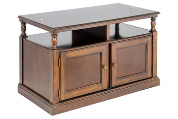 wooden brown furniture bollard in isolation