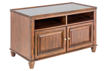 wooden brown furniture bollard in isolation