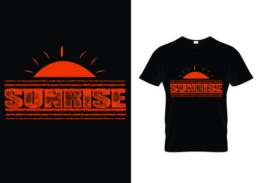 sunrise best t-shirt design with sun vector icon