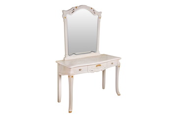 white table dresser with mirror