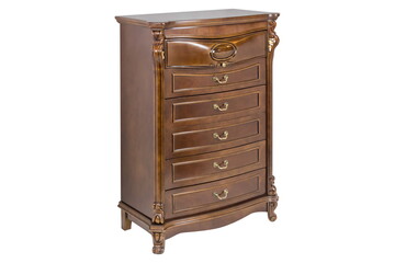 wooden brown furniture bollard in isolation