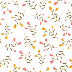 Seamless Cute Pattern Flowers Summer Design Vector