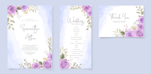 Fototapeta na wymiar Elegant floral wedding invitation template