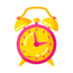 Illustration of alarm clock. Stylized icon for design.