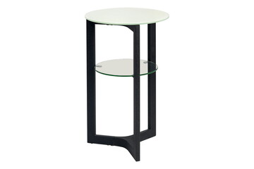 black wooden glass table isolated