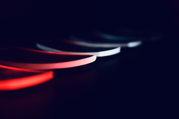 spectacle glasses with colourful light effects 