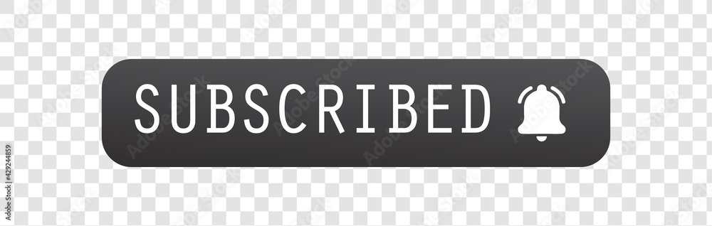 Poster subscribed button with brown color. vector illustration. subscribed vector web button