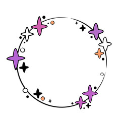 round festive frame with stars