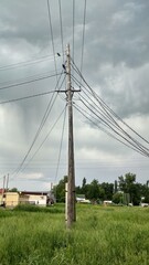 pole with electrical wires