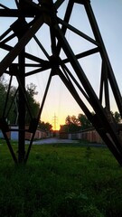 energy tower at sunset