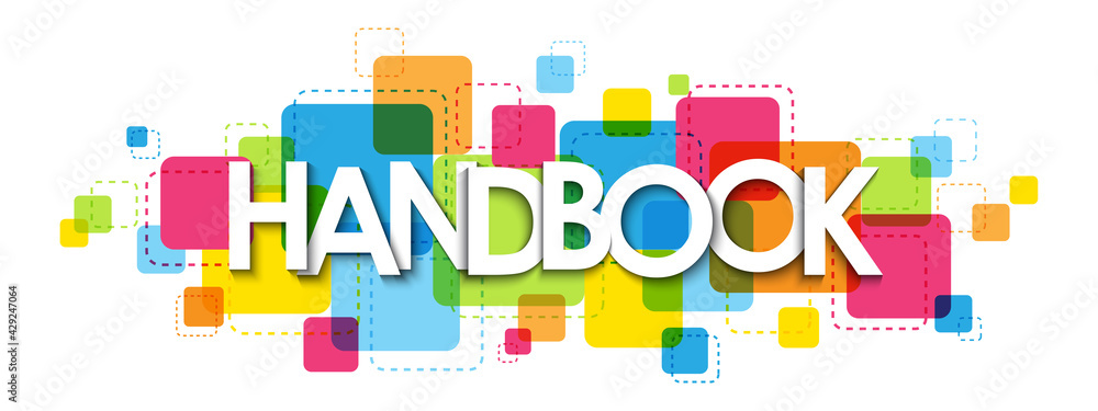 Poster handbook colorful vector typography banner isolated on white background