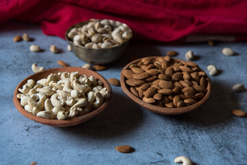 Close up of dry fruits. Selective focus.