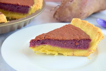 Homemade purple sweet potato pie