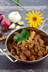 Beef Rendang, indonesian beef stew with coconut milk
