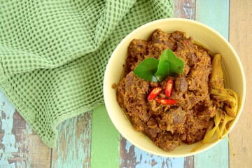 Rendang Padang, indonesian beef stew with coconut milk
