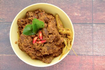 Rendang Padang, indonesian beef stew with coconut milk
