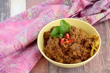 Rendang Padang, indonesian beef stew with coconut milk
