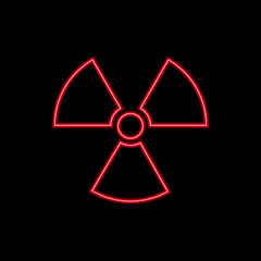 Neon Radiation icon vector. Warning radioactive sign danger symbol.