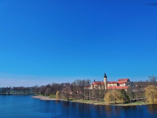 Obraz premium Aerial view of Nesvizh, Belarus