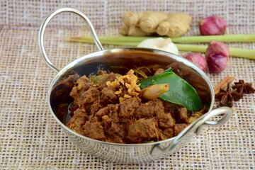 Beef Rendang. Traditional Indonesian dish served during Eid al Fitr or Idul Fitri. 