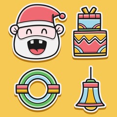 hand drawn cartoon doodle christmas sticker design