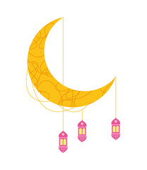 moon with lanterns
