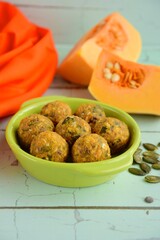 Pumpkin pecan date chia oat energy balls