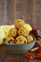 Pumpkin pecan date chia oat energy balls