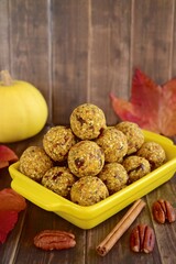 Pumpkin pecan date chia oat energy balls