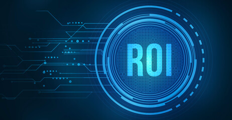 Internet, business, Technology and network concept. ROI Return on investment financial growth concept.