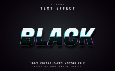 Black white text effect editable