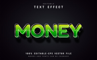 Money text, 3d green gradient text effect