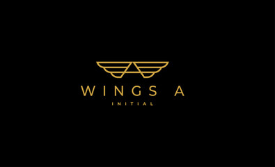 Wings Initial A Logo Vector Design